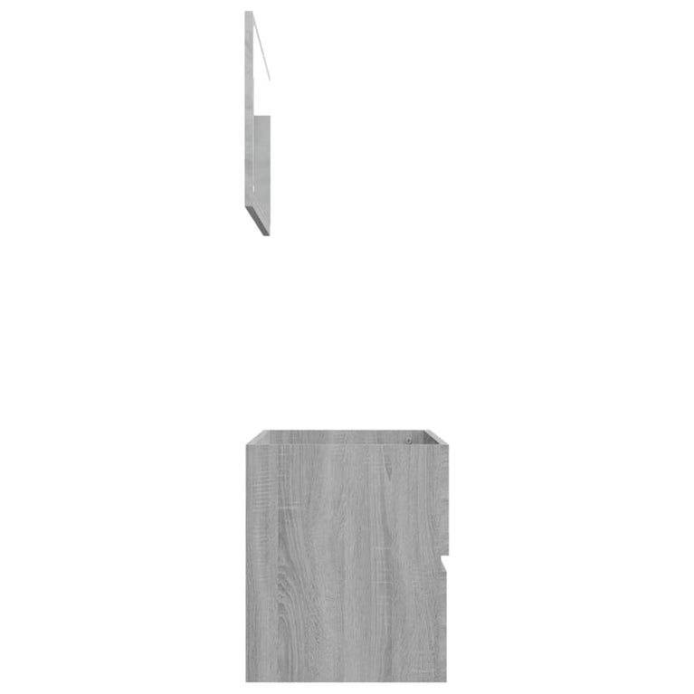 2-delige Badkamermeubelset bewerkt hout grijs sonoma eikenkleur MeubelReus