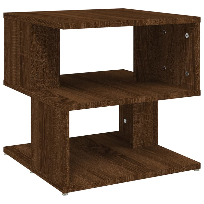 Bijzettafel 40x40x40 cm bewerkt hout bruin eikenkleur MeubelReus