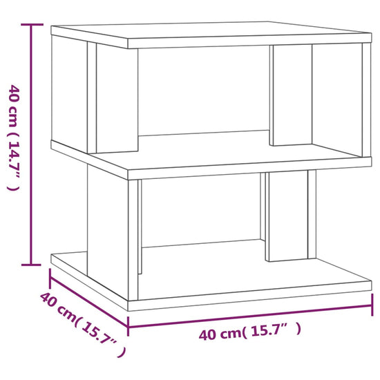 Bijzettafel 40x40x40 cm bewerkt hout bruin eikenkleur MeubelReus