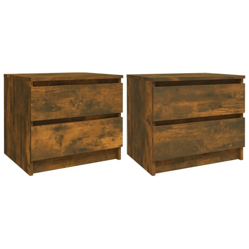 Nachtkastjes 2 st 50x39x43,5 cm bewerkt hout gerookt eikenkleur MeubelReus