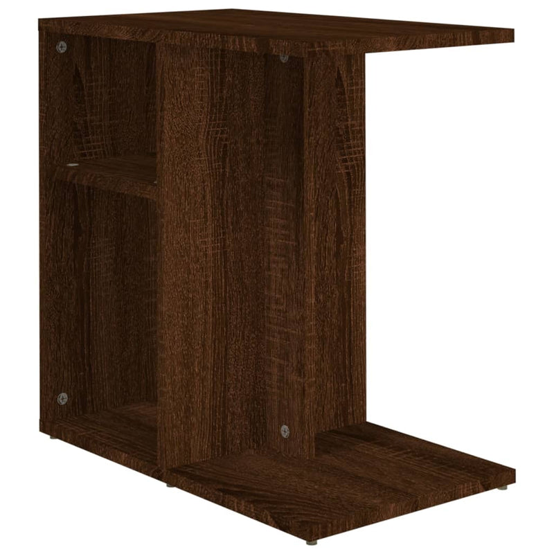 Bijzettafel 50x30x50 cm bewerkt hout bruin eikenkleur MeubelReus