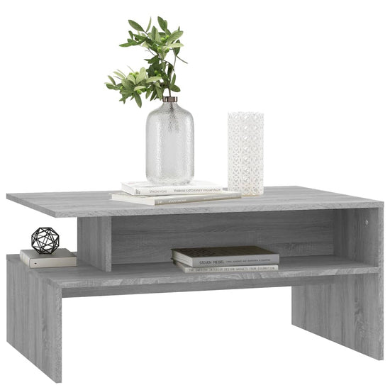 Salontafel 90x60x42,5 cm bewerkt hout grijs sonoma eikenkleurig MeubelReus
