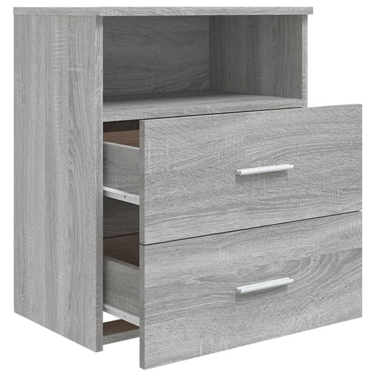 Nachtkastje 50x32x60 cm grijs sonoma eikenkleurig