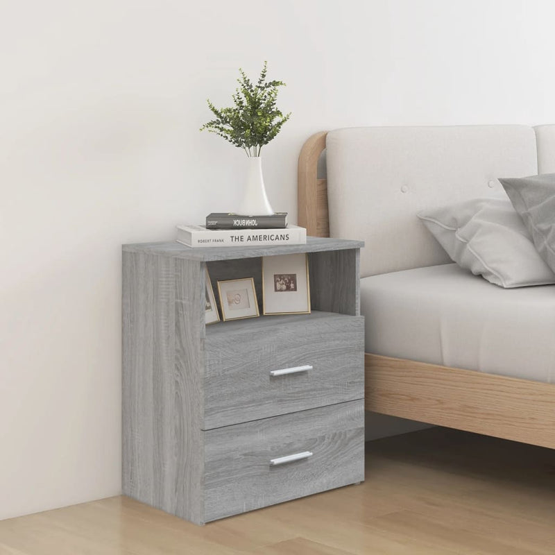 Nachtkastjes 2 st 50x32x60 cm grijs sonoma eikenkleurig
