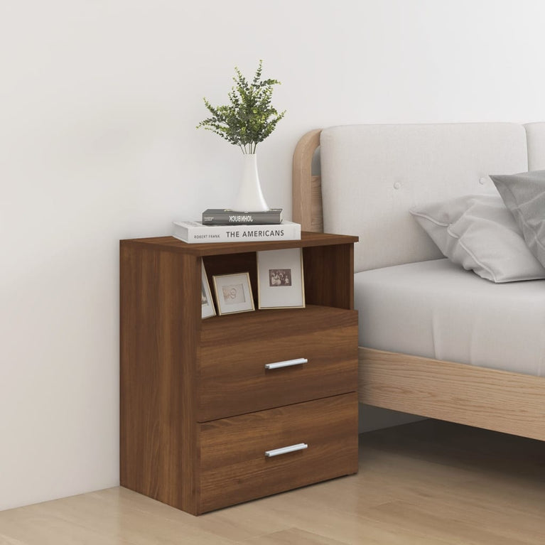 Nachtkastjes 2 st 50x32x60 cm bruineikenkleurig