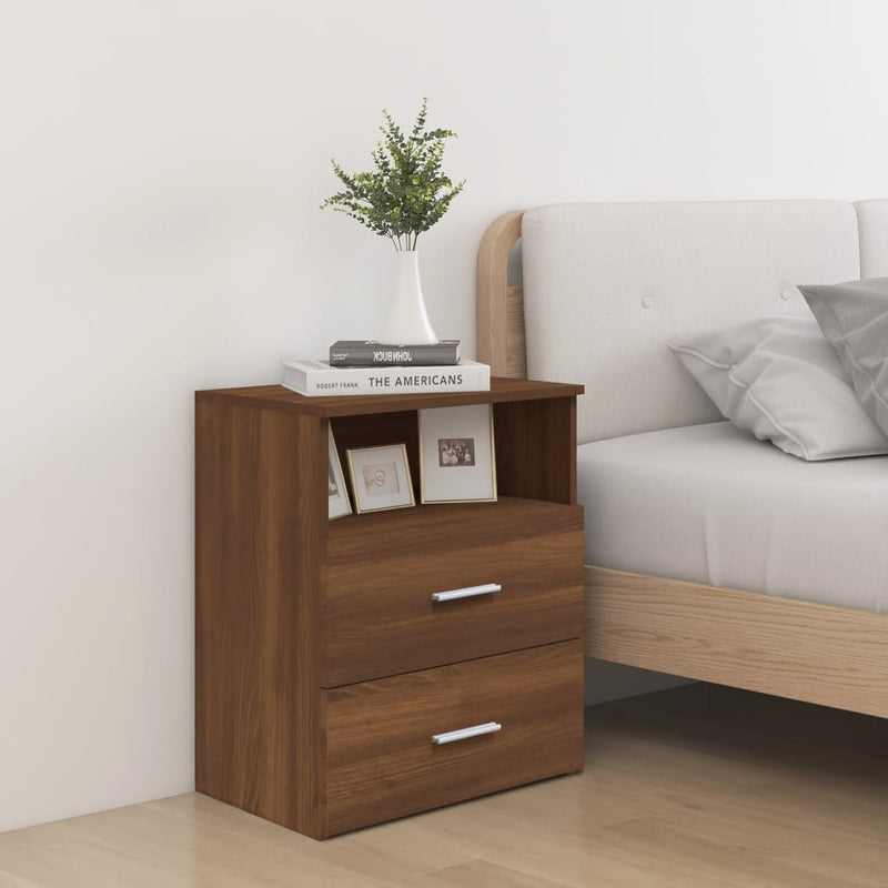Nachtkastjes 2 st 50x32x60 cm bruineikenkleurig