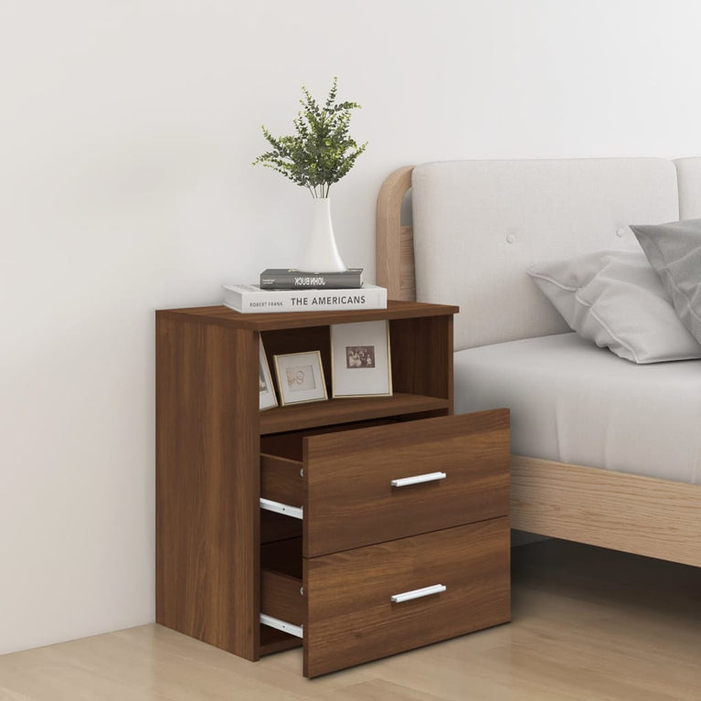 Nachtkastjes 2 st 50x32x60 cm bruineikenkleurig