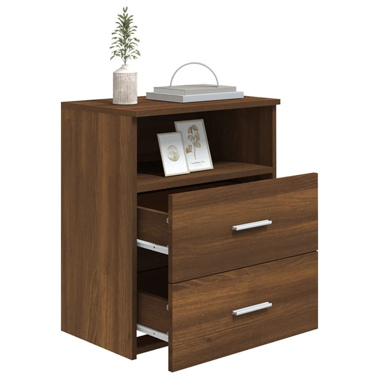 Nachtkastjes 2 st 50x32x60 cm bruineikenkleurig