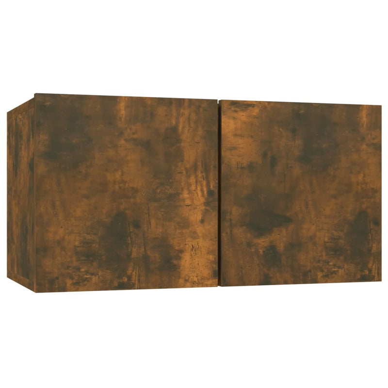 Tv-meubel hangend 60x30x30 cm bewerkt hout gerookt eikenkleurig