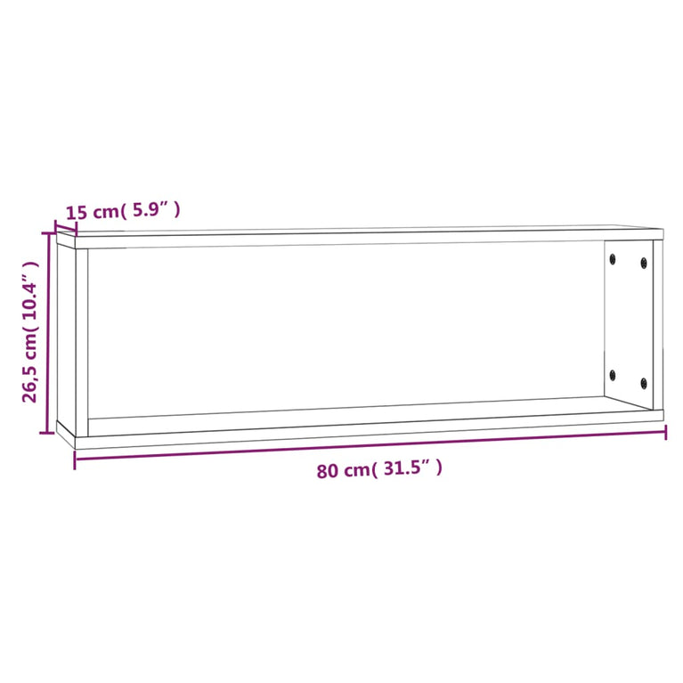 Wandschappen kubus 4 st 80x15x26,5 cm hout bruin eikenkleur