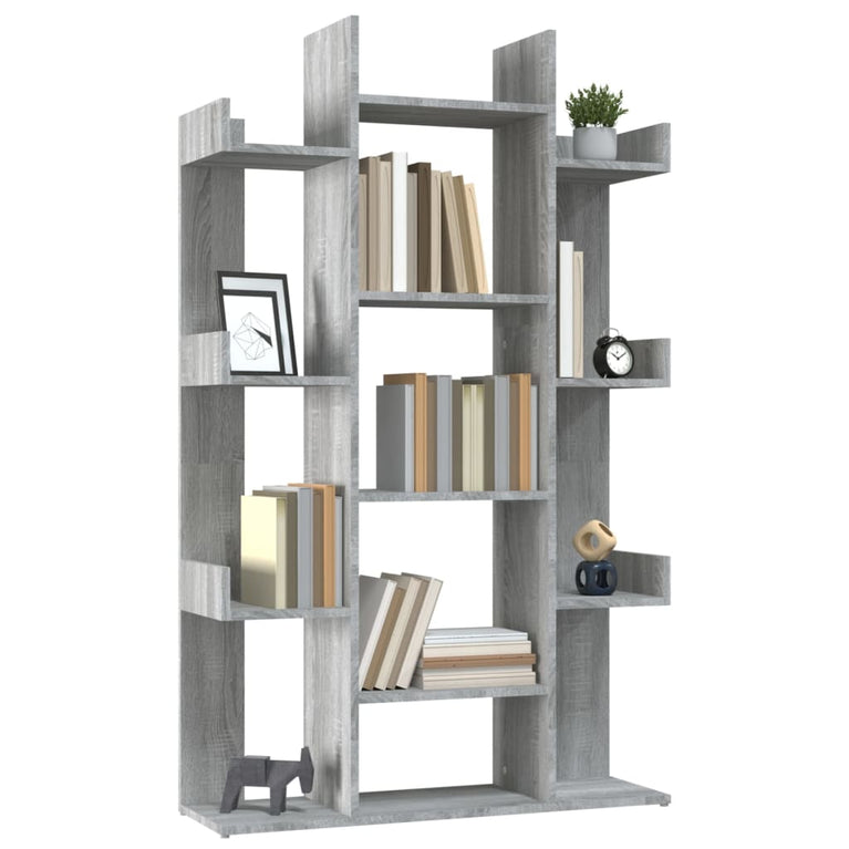 Boekenkast 86x25,5x140 cm bewerkt hout grijs sonoma eiken