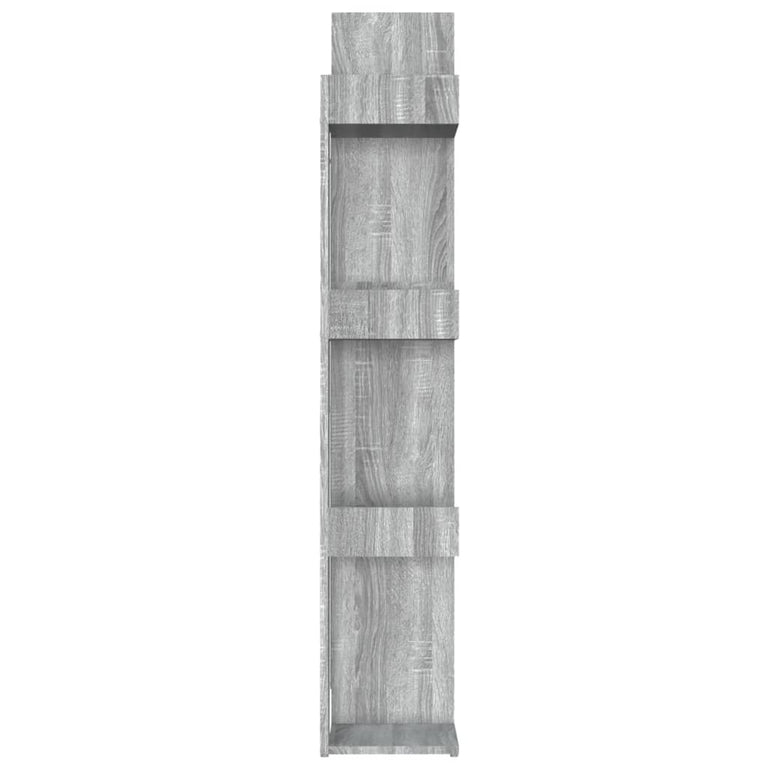 Boekenkast 86x25,5x140 cm bewerkt hout grijs sonoma eiken