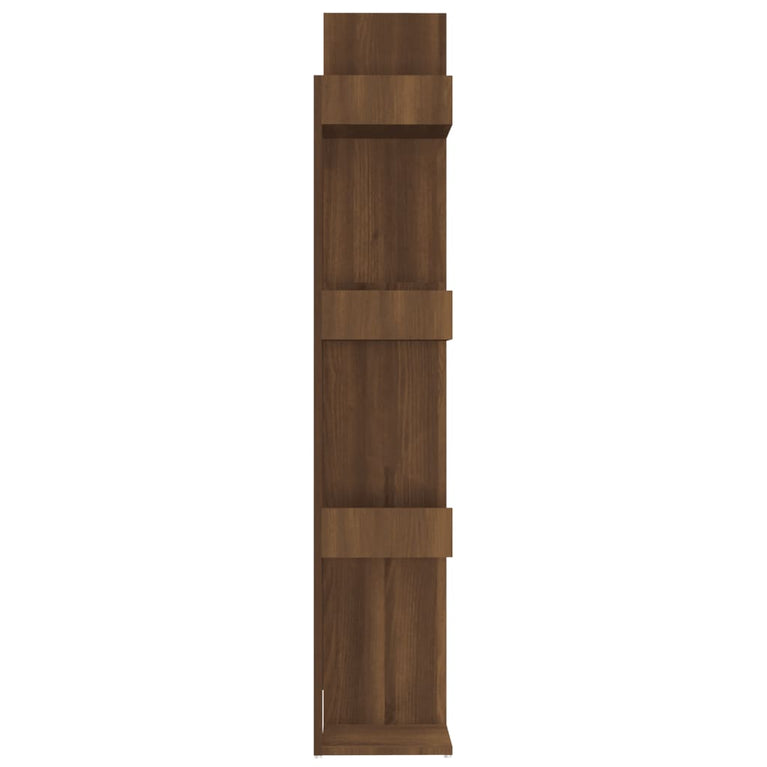 Boekenkast 86x25,5x140 cm bewerkt hout bruin eikenkleur