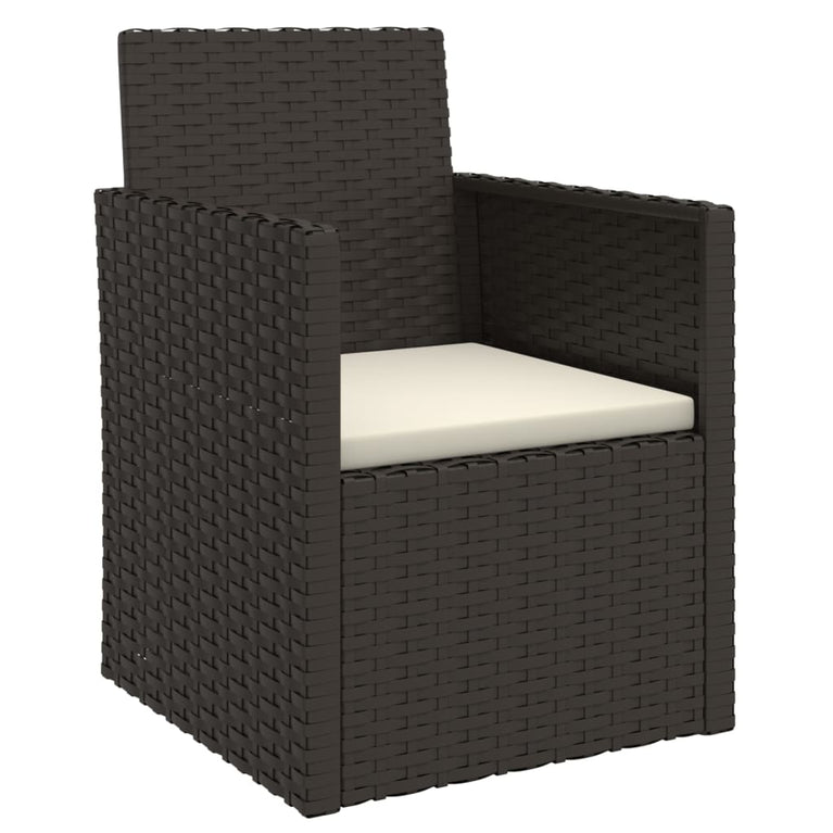 3-delige Loungeset met kussens poly rattan zwart MeubelReus