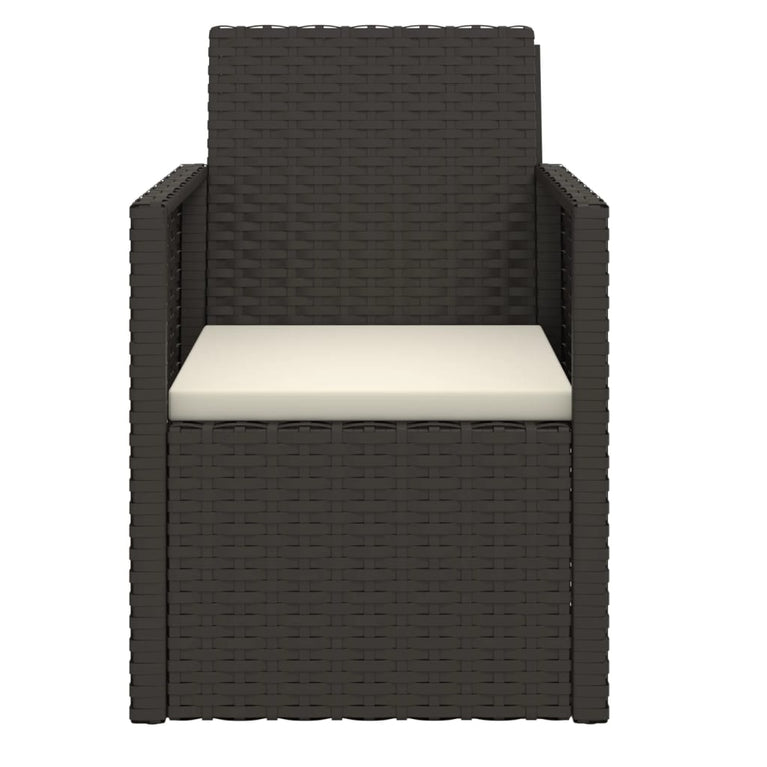 3-delige Loungeset met kussens poly rattan zwart MeubelReus