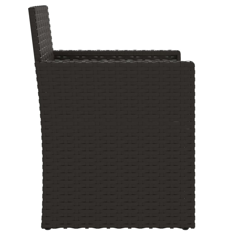3-delige Loungeset met kussens poly rattan zwart MeubelReus