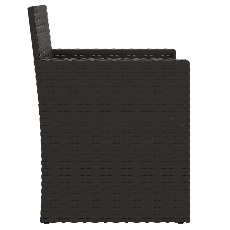 3-delige Loungeset met kussens poly rattan zwart MeubelReus