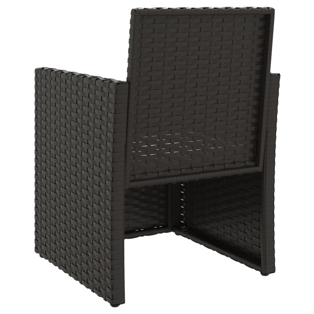 3-delige Loungeset met kussens poly rattan zwart MeubelReus