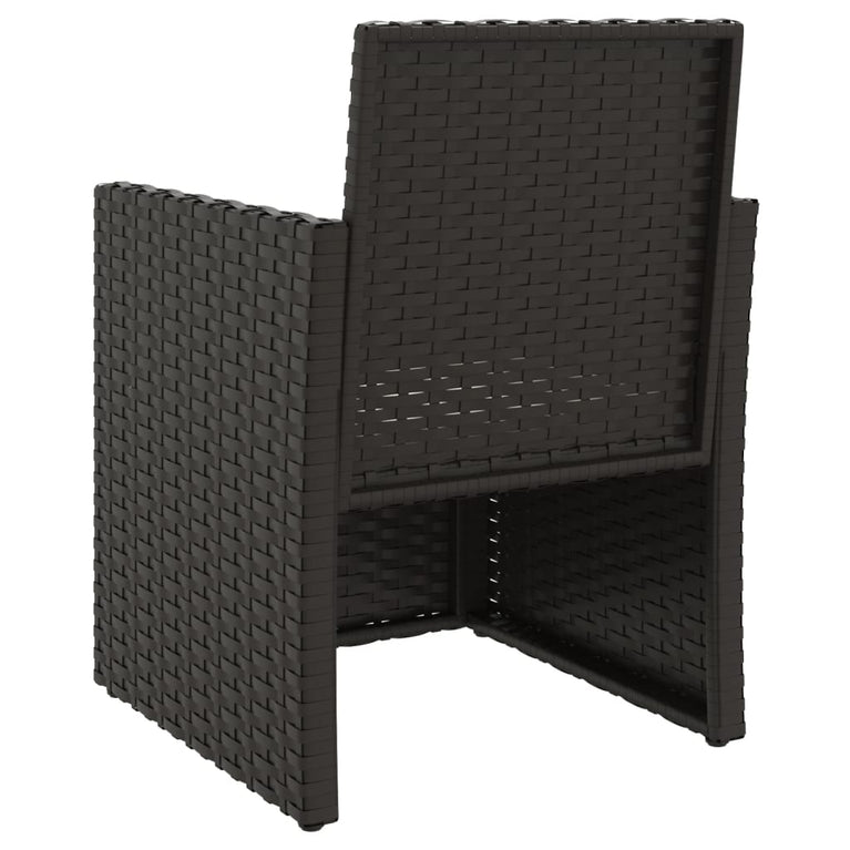 3-delige Loungeset met kussens poly rattan zwart MeubelReus