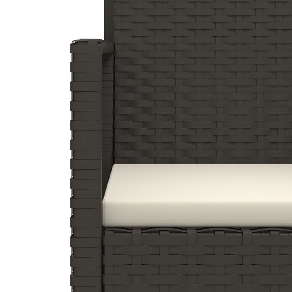 3-delige Loungeset met kussens poly rattan zwart MeubelReus