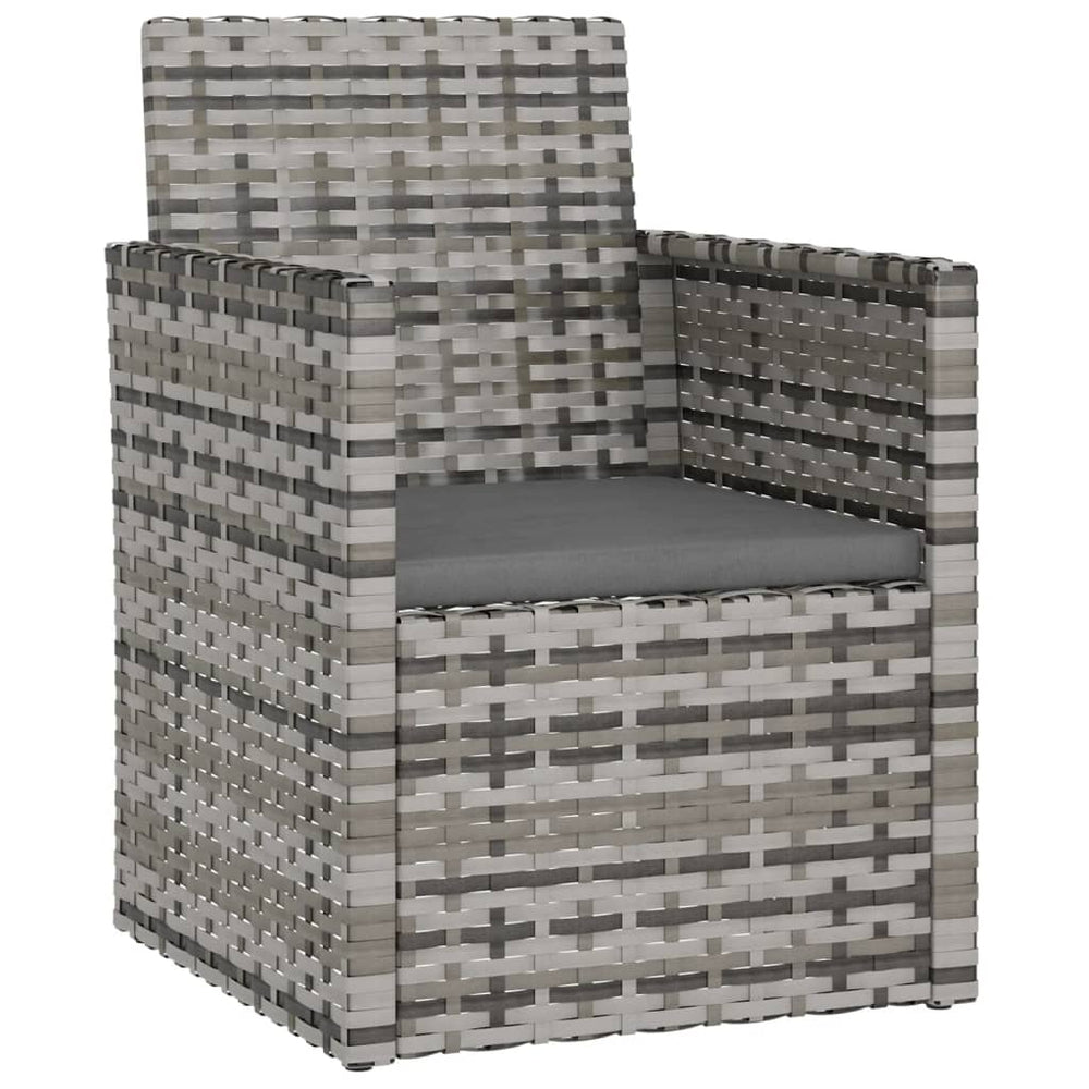 3-delige Loungeset met kussens poly rattan grijs MeubelReus