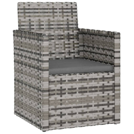 3-delige Loungeset met kussens poly rattan grijs MeubelReus