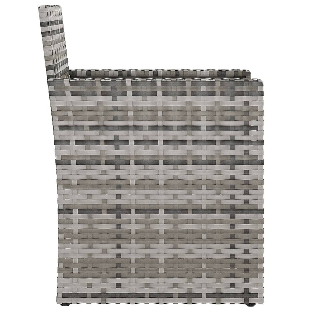 3-delige Loungeset met kussens poly rattan grijs MeubelReus