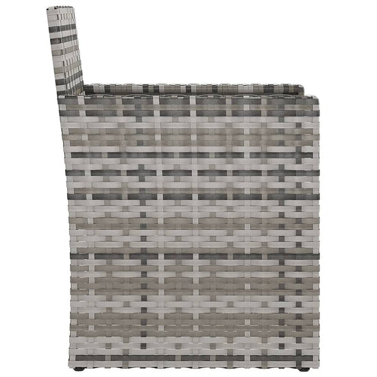 3-delige Loungeset met kussens poly rattan grijs MeubelReus