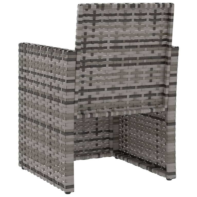 3-delige Loungeset met kussens poly rattan grijs MeubelReus