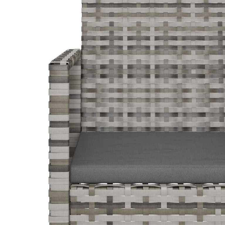 3-delige Loungeset met kussens poly rattan grijs MeubelReus