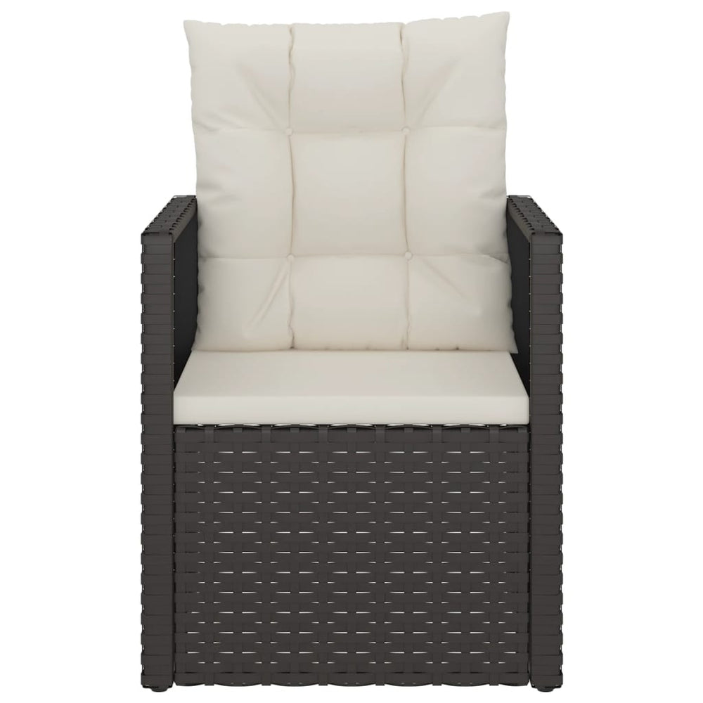 3-delige Loungeset met kussens poly rattan zwart MeubelReus