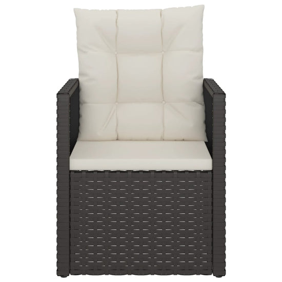 3-delige Loungeset met kussens poly rattan zwart MeubelReus