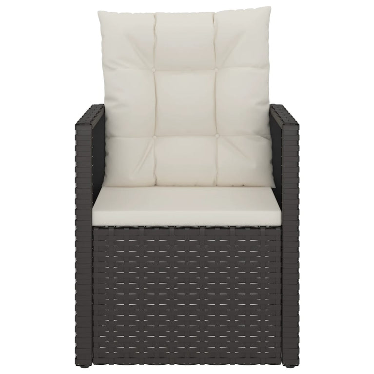 3-delige Loungeset met kussens poly rattan zwart MeubelReus