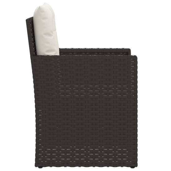 3-delige Loungeset met kussens poly rattan zwart MeubelReus