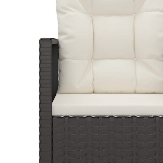 3-delige Loungeset met kussens poly rattan zwart MeubelReus