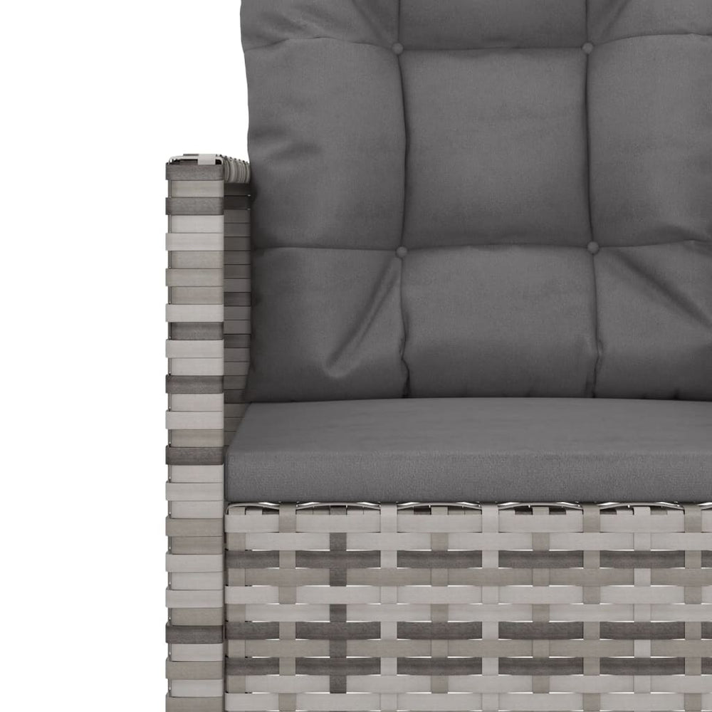 3-delige Loungeset met kussens poly rattan grijs MeubelReus