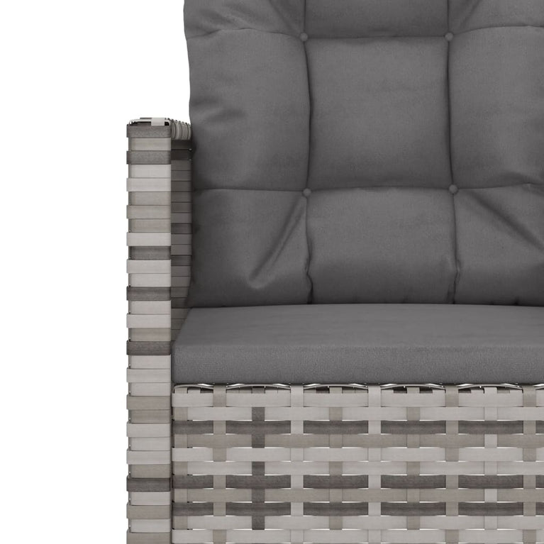 3-delige Loungeset met kussens poly rattan grijs MeubelReus