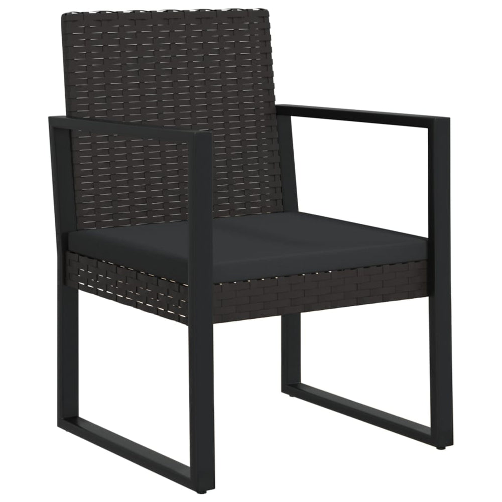 3-delige Loungeset met kussens poly rattan zwart MeubelReus