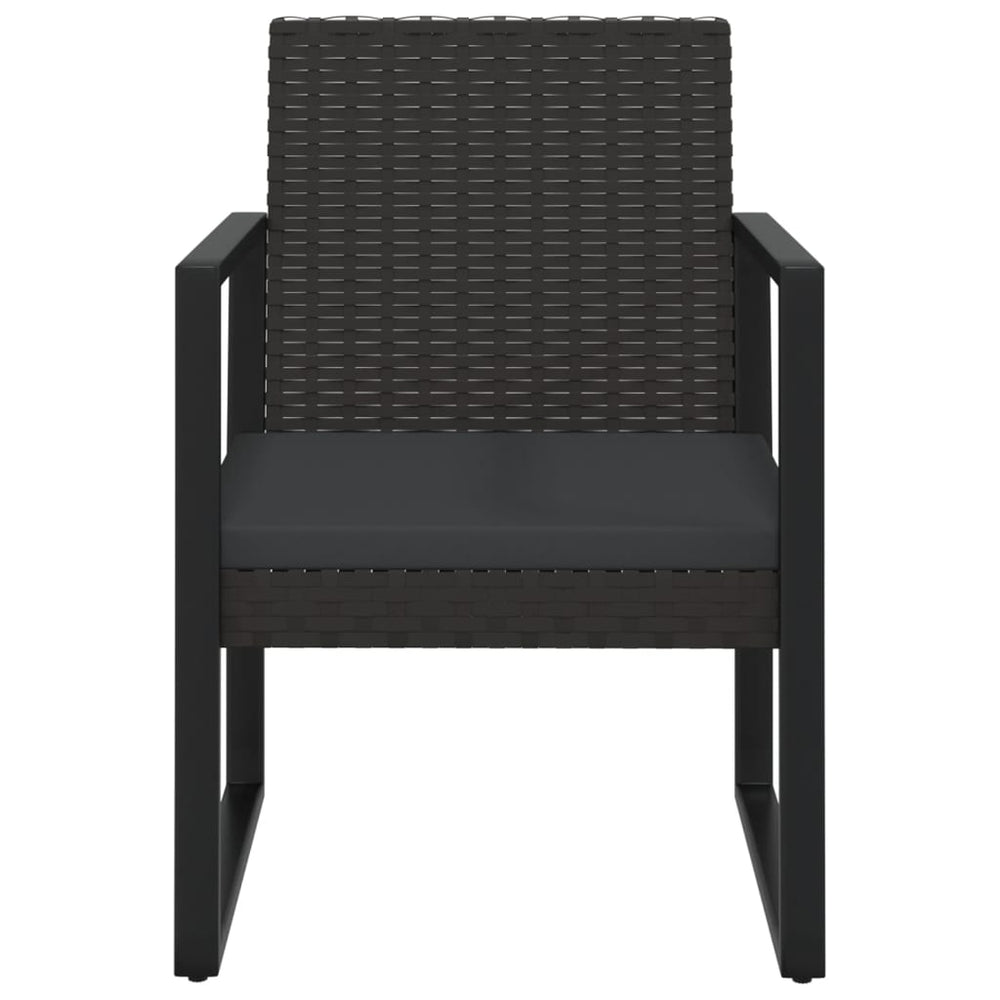 4-delige Loungeset met kussens poly rattan zwart MeubelReus