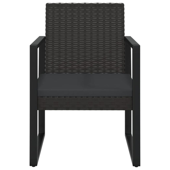 4-delige Loungeset met kussens poly rattan zwart MeubelReus