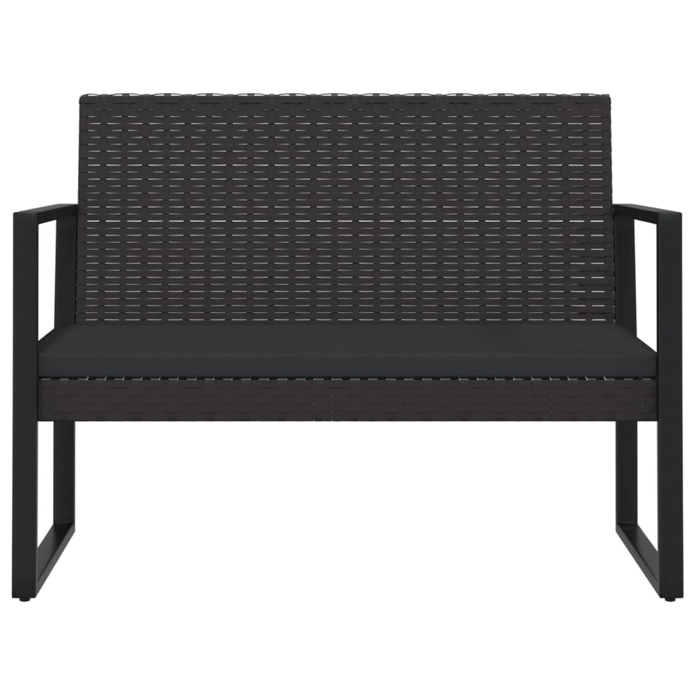 4-delige Loungeset met kussens poly rattan zwart MeubelReus
