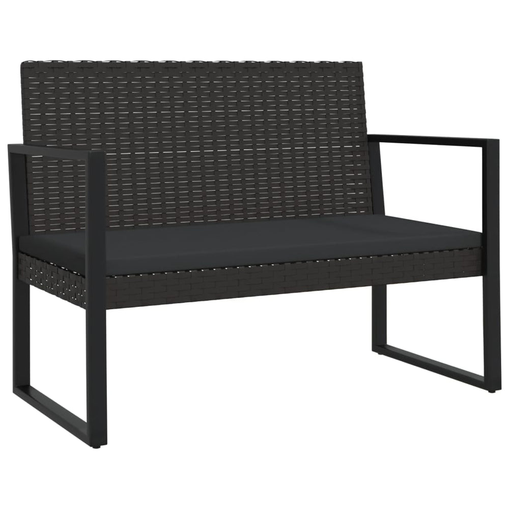 4-delige Loungeset met kussens poly rattan zwart MeubelReus