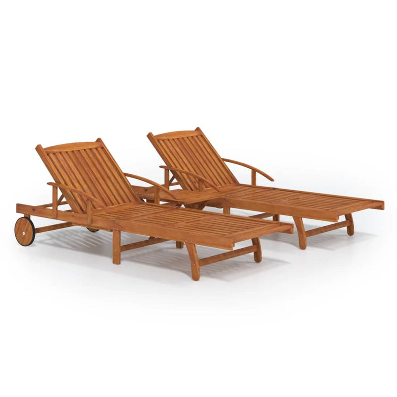 Ligbeddenset met tafel massief acaciahout MeubelReus