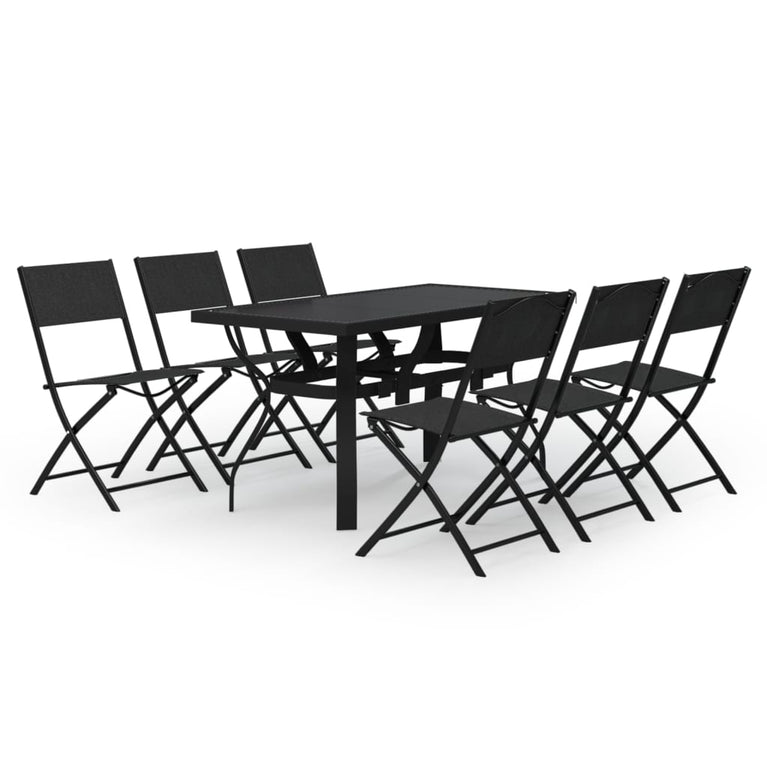 7-delige Tuinset grijs en zwart MeubelReus