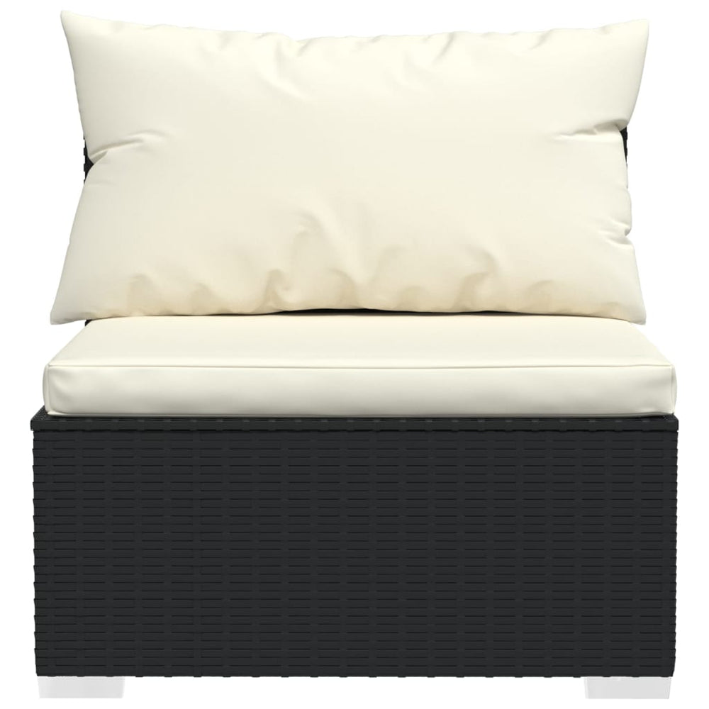 2-delige Loungeset met kussens poly rattan zwart MeubelReus