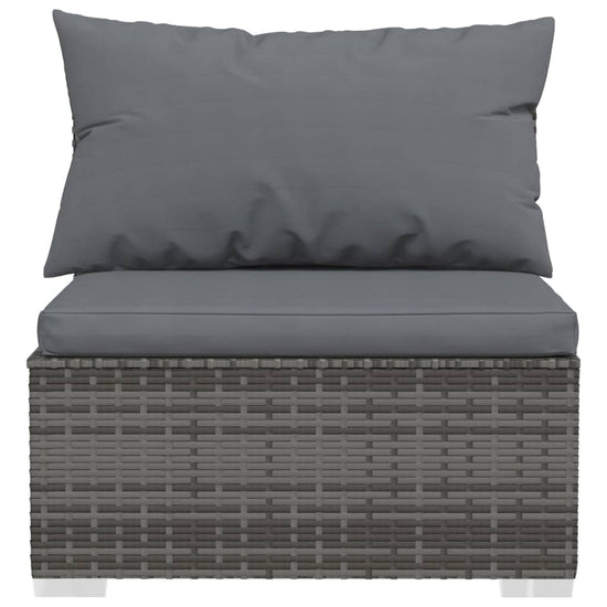 2-delige Loungeset met kussens poly rattan grijs MeubelReus