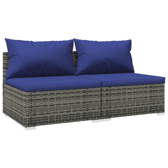 2-delige Loungeset met kussens poly rattan grijs MeubelReus