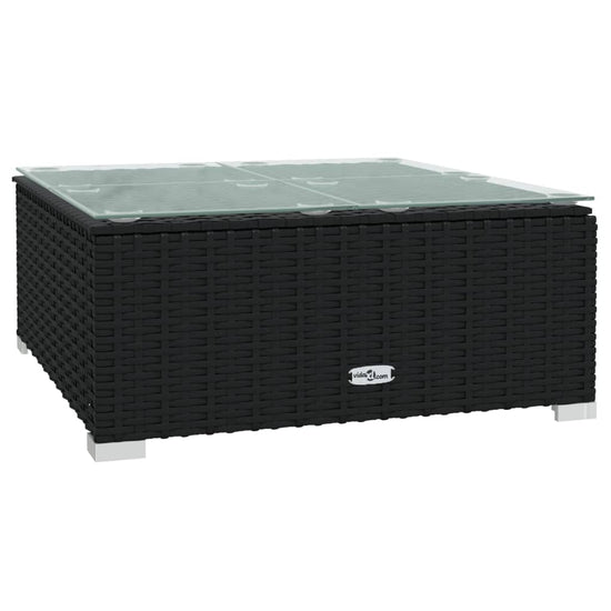 3-delige Loungeset met kussens poly rattan zwart MeubelReus