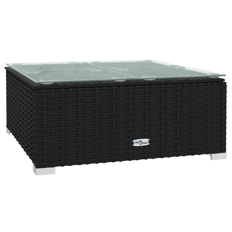 3-delige Loungeset met kussens poly rattan zwart MeubelReus