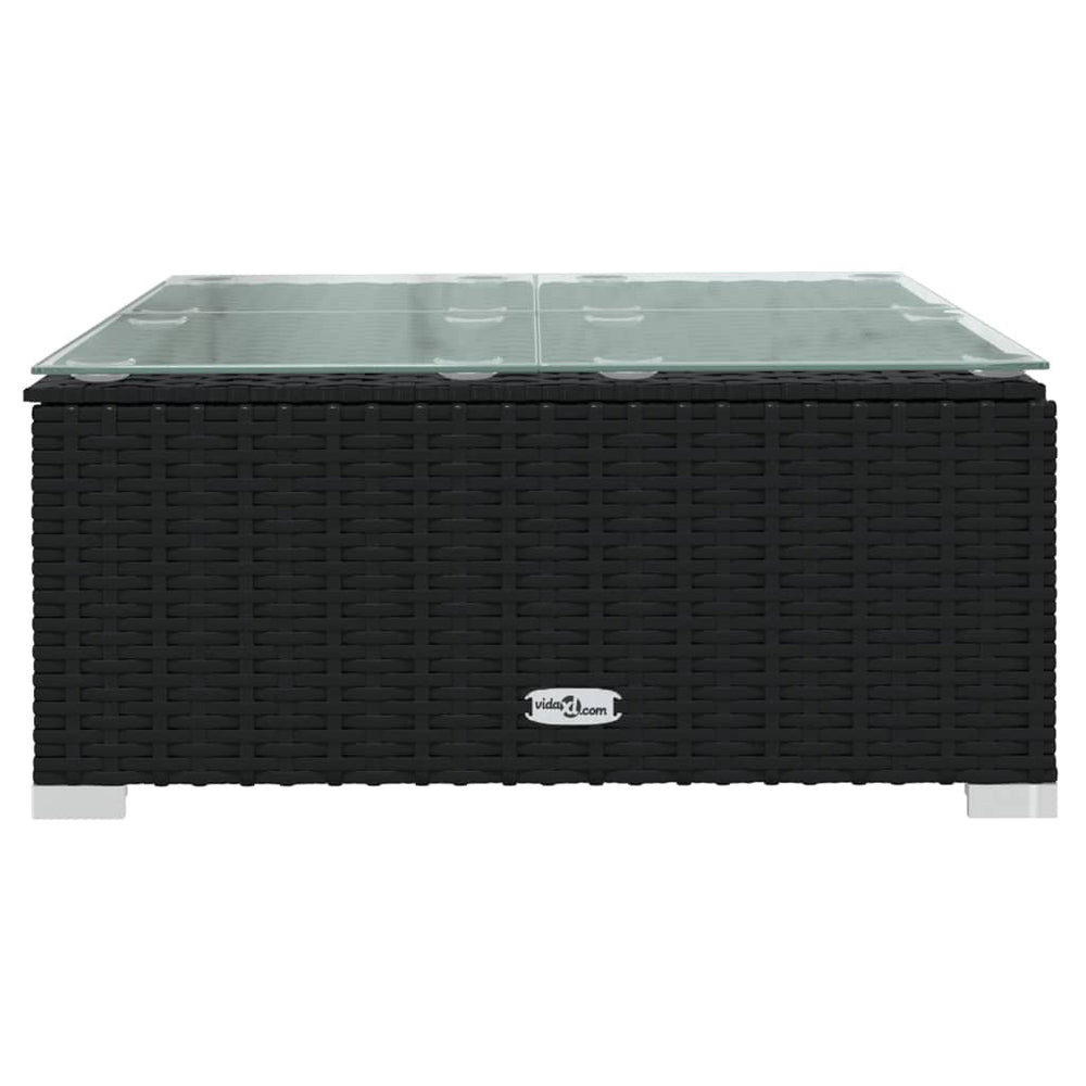 3-delige Loungeset met kussens poly rattan zwart MeubelReus